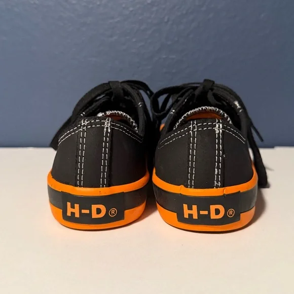 Harley-Davidson “Zia” Women’s Back & Orange Low Top Sneakers Size 6 - Picture 5 of 8